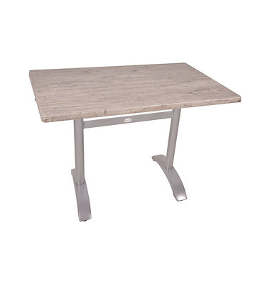 Bistrotisch PAMIR 305420-2, 74cm (H), 110x70cm (BxT), rechteckig, hellbraun / silber matt