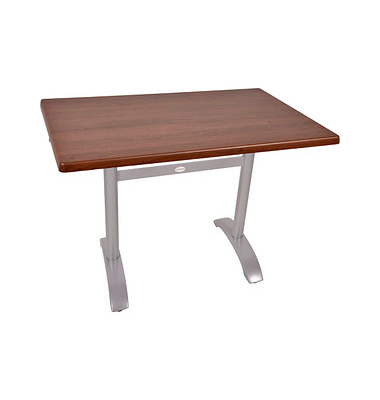 Bistrotisch PAMIR 305427-2, 74cm (H), 120x80cm (BxT), rechteckig, dunkelbraun / silber matt