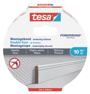 77743-00000-00 Montageband 10kg/m² weiß 19mm x5m