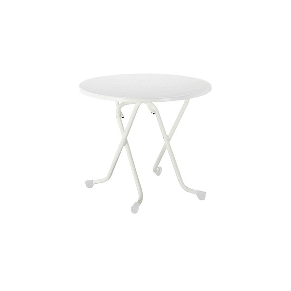 4043153002237 - Best Freizeitmoebel Tisch 26528000 Stahl Weiss 800 x 800 x 730 mm