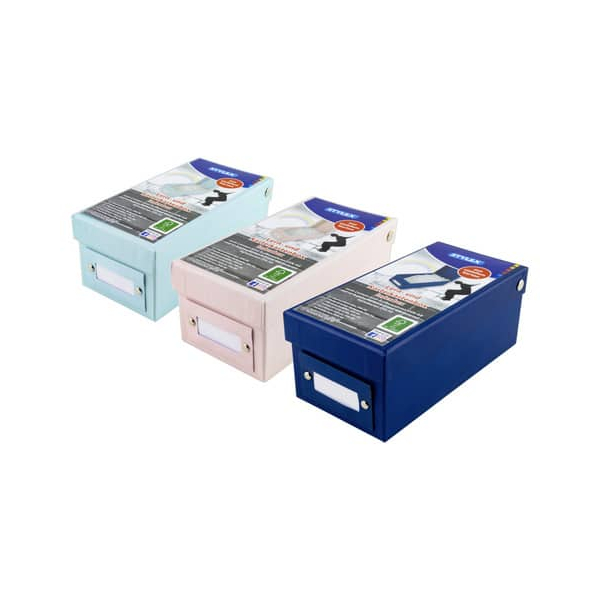 6 Stück Stylex Lern- und Karteikartenbox - A8 für 400 Karten, Karton, sortiert 4044186426694 Stylex