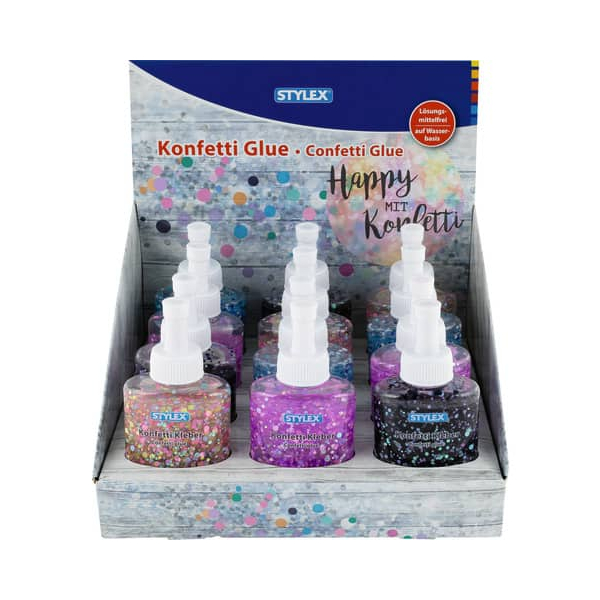 12 Stück Stylex Bastelkleber 23383 Konfettikleber, 90g, permanent 4044186233834 Stylex 90 Milliliter