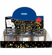 Deko HerzenSterne Glitter mehrfarbig