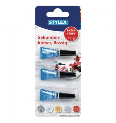 Sekundenkleber 31047, 3x1g, permanent