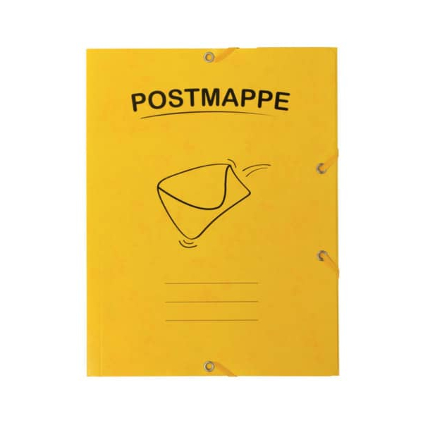 4044186431384 - Gummizugmappe 43138 A4 A5 POSTMAPPE gelb Karton mit 3 Einschlagklappen 4044186431384 Stylex