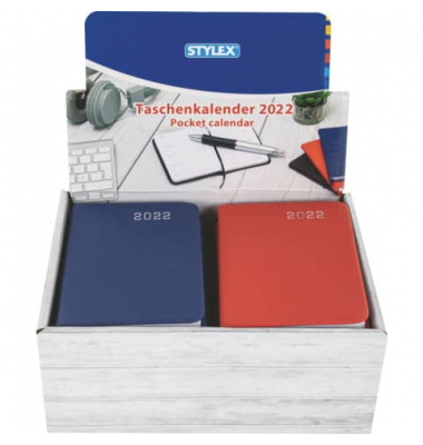 Taschenkalender 43772, farbig sortiert, 1 Woche / 2 Seiten, 7x11cm, 2025
