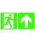 SafetyMarking Rettungszeichen-Aufkleber Notausgang rechts mit Zusatzzeichen: Richtungsangabe aufwärts bzw. geradeaus rechte