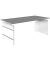 Schreibtisch, manuell höhenverstellbar, 68-76cm (H), 180x80cm (BxT), rechteckig, graphit / weiß/mit alusilbernen Applikationen