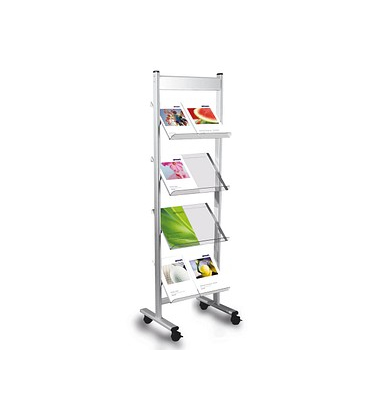 Kerkmann Prospektregal Ecoline silber DIN A4 8 Fächer
