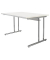 Schreibtisch, manuell höhenverstellbar, 68-82cm (H), 120x80cm (BxT), rechteckig, weiß / chrom