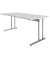 Schreibtisch, manuell höhenverstellbar, 68-82cm (H), 180x80cm (BxT), rechteckig, weiß / chrom
