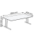 Schreibtisch, manuell höhenverstellbar, 68-82cm (H), 180x80cm (BxT), rechteckig, weiß / chrom