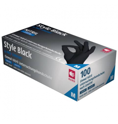 Einweghandschuhe Style Black, Nitril, schwarz, Größe 7 / S,