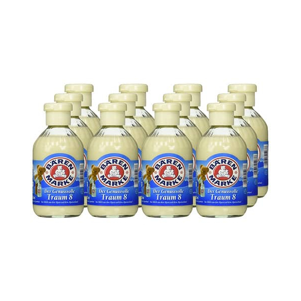 12 Stück Bärenmarke Kondensmilch Die Genussvolle 206684008, 5,4% Fett, 340ml, in der Glasflasche 4045317052676 Bärenmarke