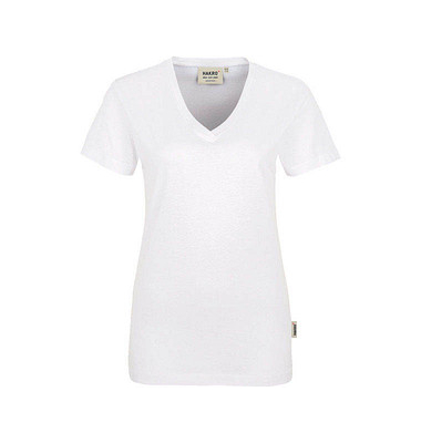 HAKRO Damen T-Shirt Classic 126 wei&szlig; Gr&ouml;&szlig;e L