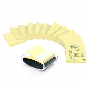 Haftnotizspender C2014Y12, Z-Notes, schwarz/transparent, mit Spender