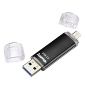 hama USB-Stick Laeta Twin schwarz 256 GB