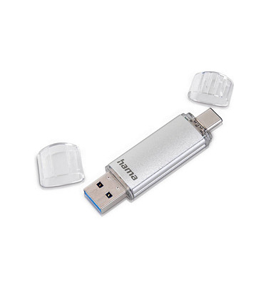 USB-Stick C-Laeta 00181073, silber, USB-A-Stecker 3.0/USB-C-Stecker 3.1, 128 GB