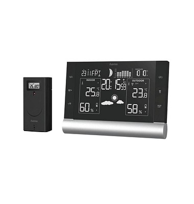 hama Black Line Plus Wetterstation schwarz