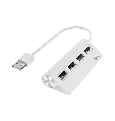 hama USB-Hub 4-fach weiß