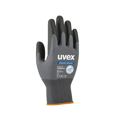 Arbeitshandschuhe phynomic allround, Aqua-Polymer-Schaum, grau/schwarz, Größe 7 / S