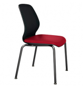 Besucherstuhl se:do ap-820003 rot, schwarz Stoff