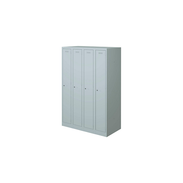5020073846577 - BISLEY Spind lichtgrau PL3050Q1645 4 Schließfächer 1200 x 500 x 1800 cm