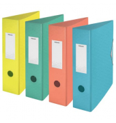 Ordner Colour'Breeze 626219, A4 82mm breit Kunststoff vollfarbig, gepr&auml;gt mit 3-D-Effekt farbig sortiert
