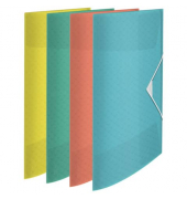 Gummizugmappe 626224, A4 farbig sortiert Polypropylen (PP) 250g, mit 3 Einschlagklappen