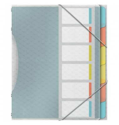 Ordnungsmappe Colour Ice 626255, 6-teilig blanko, farbig/transluzent, Din A4, 6 F&auml;cher