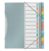 Ordnungsmappe Colour Ice 626256, 12-teilig blanko, farbig/transluzent, Din A4, 12 F&auml;cher