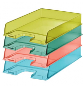 Briefablage Colour'Breeze 626276, A4, farbig sortiert, Polystyrol stapelbar