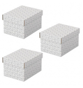 Aufbewahrungsbox Home 628280, 6,5 Liter, mit Deckel, au&szlig;en 25,5x20x15cm, Karton wei&szlig;