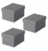 Aufbewahrungsbox Home 628281, 6,5 Liter, mit Deckel, au&szlig;en 25,5x20x15cm, Karton grau