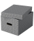 Aufbewahrungsbox Home 628283, 17,5 Liter, mit Deckel, au&szlig;en 36,5x26,5x20,5cm, Karton grau