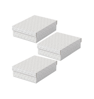 Aufbewahrungsbox Home 628284, 8,0 Liter, mit Deckel, au&szlig;en 36x26,5x10cm, Karton wei&szlig;