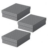 Aufbewahrungsbox Home 628285, 8,0 Liter, mit Deckel, au&szlig;en 36x26,5x10cm, Karton grau