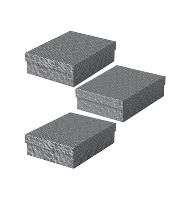 Aufbewahrungsbox Home 628285, 8,0 Liter, mit Deckel, au&szlig;en 36x26,5x10cm, Karton grau