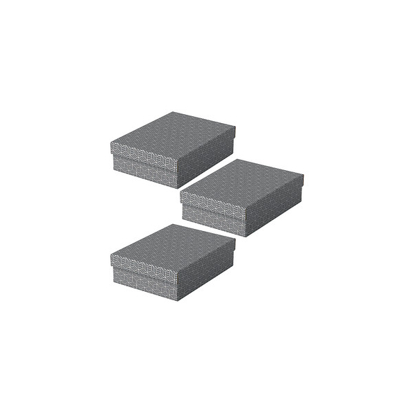 Esselte Aufbewahrungsbox Home 628285, 8,0 Liter, mit Deckel, außen 36x26,5x10cm, Karton grau 4049793072302 Esselte