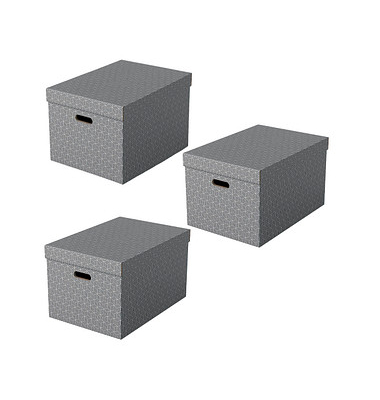 Aufbewahrungsbox Home 628287, für A3, außen 35,5x51x30,5cm, Karton grau