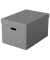 Aufbewahrungsbox Home 628287, 50 Liter, mit Deckel, au&szlig;en 51x35,5x30,5cm, Karton grau