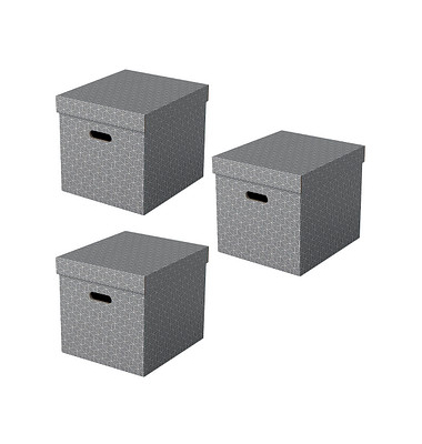 Aufbewahrungsbox Home 628289, für A5, außen 32x36,5x31,5cm, Karton grau