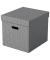 Aufbewahrungsbox Home 628289, 33 Liter, mit Deckel, au&szlig;en 36,5x32x31,5cm, Karton grau