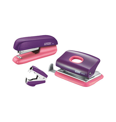 Rapid Locher und Heftgeräte Set Mini lila/rosa Rapid Locher und Heftgeräte Set Mini lila/rosa