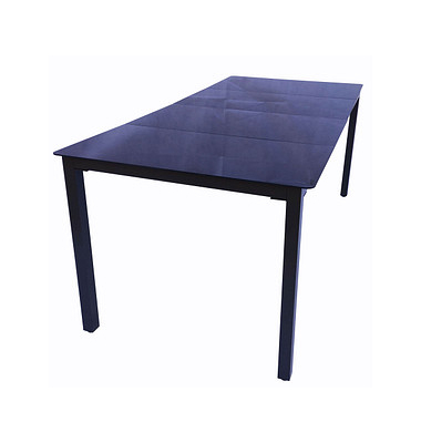 VCM Gartentisch schwarz rechteckig