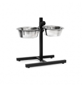 Futterstation HundeKatzen silber 46,0 x 27,0 x 42,0 cm