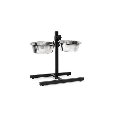 relaxdays Futterstation Hunde/Katzen silber 46,0 x 27,0 x 42,0 cm