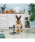 relaxdays Futterstation Hunde/Katzen silber 53,0 x 26,0 x 42,0 cm