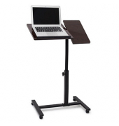 Computertisch 10019333_46, höhenverstellbar 58-95cm (H), 60x40,5cm (BxT), dunkelbraun / schwarz