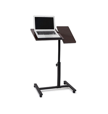 Computertisch 10019333_46, höhenverstellbar 58-95cm (H), 60x40,5cm (BxT), dunkelbraun / schwarz